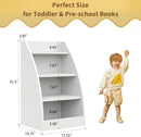 Kids Bookshelf and Toy Organizer,4 Tier Kids Book Shelf for Kids Rooms,Wood Children Bookcase,Baby Storage Book Rack,Toddler Bookshelf,Toy Storage Organizer,Book Display Shelf for Playroom, Nursery by TinyTreasures Baby Boutique