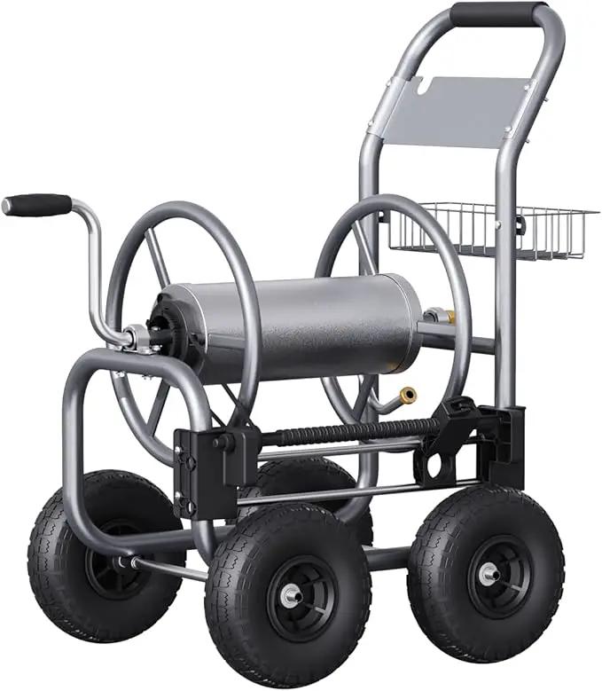 Giraffe Tools Hose Reel Cart, Hose Cart with Wheels Heavy Duty, Industrial Hose Reels for Outside, 250-Feet of 5/8" Hose Capacity, Hose Guide Pre-Installed, photo 2 of 8