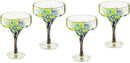 Mexican Design Hand Blown Margarita Glass – Set of 4 (Confetti Margarita)