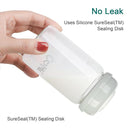 COMI Wide Neck Glass Breastmilk Collection n Storage Bottle, 8oz with Screw Ring Sealing Disk; Re-markable Sealing Disc. BPA Free, Fits Breast Pumps & Nipples (4 Gray Lids) by TinyTreasures Baby Boutique
