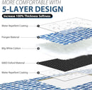 ZAZE Picnic Blankets Machine Washable, 80''x80'' Extra Large Waterproof Sandproof Foldable Compact Beach Blanket, Oversized XL Outdoor Mat for Spring Summer Camping, Park, Travel Grass(Blue and White) by TinyTreasures Baby Boutique