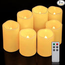 Aignis 7pcs Flameless LED Candles Battery Operated with Remote Timer, Outdoor Indoor Waterproof, Warm Glow for Cozy & Romantic Home/Wedding/Holiday Décor (D 3'' x H 4''/5''/6'') by CozyNest Decor