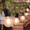 LED Outdoor String Lights 25Ft G40 Frosted White Globe Patio Lights Waterproof with 27 Shatterproof LED Bulbs, Hanging Outdoor Christmas Decorations Lights for Backyard Bistro Wedding Party Garden by TinyTreasures Baby Boutique