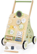 Wooden Baby Push Walker and Toddler Pull Learning Activity Toy - Develop Motor Skills & Creativity - Multiple Activities Center for 1-3 Years Old Boys and Girls by TinyTreasures Baby Boutique