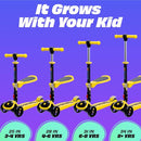 SKIDEE Kick Scooters for Kids Ages 3-5, Adjustable Height Foldable Scooter with Removable Seat, 3 LED Light Wheels, Rear Brake, Wide Standing Board, Suitable Up to 12 Year Old Boys/Girls by TinyTreasures Baby Boutique