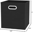 Amazon Basics Collapsible Cube Storage Organizer Bins, 6-Pack, 10.5 x 10.5 x 11 inches, Black by CozyNest Decor