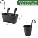 Metal Iron Flower Pots for Railing Fence Hanging Bucket Pots(5 Pcs) and Hanging Flower Pots Metal Iron Bucket Planter(10 Pcs) (Black) by GreenHaven Gardens