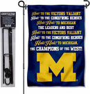 College Flags & Banners Co. Michigan Team University Wolverines Fight Song Garden Flag with Pole Stand Holder by GreenHaven Gardens
