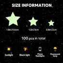 Glow in The Dark Stars for Ceiling, Luminous Wall Sticker, Kids Bedroom Wall Decal, Sticky Fluorescence Star, Gift for Boys and Girls (Green) by TinyTreasures Baby Boutique