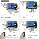 QIACHIP Universal 12V 4CH Wireless Relay Remote Module Switch RF 433Mhz with Remote Control Key Fob 2 Transmitters 1 Receiver for Light Garage Door Electric Gate,Momentary Toggle Latched(KR1204) by GreenHaven Gardens