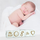 I'm Solid Wood Weekly Monthly Yearly Baby Milestone Age Blocks, Gender Neutral, Newborn Gifts & Keepsakes for Picture Props (5 Pcs/White) by TinyTreasures Baby Boutique