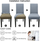 JQinHome 4 Pcs Dining Chair Slipcover, High Stretch Removable Washable Chair Seat Protector Cover for Home Party Hotel Wedding Ceremony(Light Grey) by CozyNest Decor