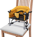 Booster Seat for Dining Table: Portable Toddler Booster Chair with Safety Buckle and Height Adjustable, Foldable Baby Feeding Chair, Kids High Chair Booster Seat for Kitchen Home Travel - Yellow by TinyTreasures Baby Boutique
