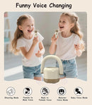 EWA Portable Mini Metal Karaoke Machine, Bluetooth Karaoke Speaker with 2 Wireless Microphones, Ideal Gifts for Girls Boys Family Home Party Birthday Christmas Toys Gifts-(Beige) by TinyTreasures Baby Boutique