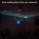 Glow in The Dark Stars Decals Decor for Ceiling 633 Pcs Realistic 3D Stickers Starry Sky Shining Decoration Perfect for Kids Bedroom Bedding Room Gifts(Blue) by TinyTreasures Baby Boutique