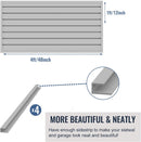 Slatwall Panel Garage Organizer PVC Slatwall Heavy Duty Wall Mounted Rack, Interlocking Slat Wall Panels for Tool Organization Peg Board(Grey 4 x 2 ft) by GreenHaven Gardens