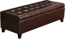 Joveco Storage Ottoman Bench, 51 Inch Leather Tufted Bench for End of Bed, Bedroom, Living Room, Dark Brown by CozyNest Decor