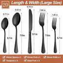 20 Pcs Black Silverware Set for 4 with Pearled Edge Handle design, Food Grade Stainless Steel Flatware Set, Eating Utensils Sets Include Fork/Knife/Spoon, Reusable Cutlery Set, Dishwasher Safe by CozyNest Decor