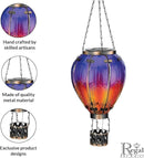 Regal Art & Gift Hot Air Balloon Solar Lantern – Hanging Solar-Powered LED Lights, Waterproof Portable Decorative Outdoor Lamp Made of Metal & Glass for Garden, Patios & Pathway – Purple (Large) by GreenHaven Gardens