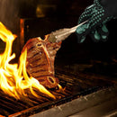 Comsmart BBQ Gloves, 1472°F Heat Resistant Grilling Gloves Silicone Non-Slip Oven Gloves Long Kitchen Gloves for Barbecue, Cooking, Baking, Short, Green by GreenHaven Gardens