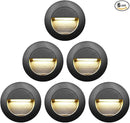 6Pcs 3W LED Recessed Wall Light, Step Light Warm White 3000K, Stair Light Staircase Light Lighting lamp, Inside Outside Garden Balcony Corridor, Aluminum, 120V Black