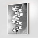 Personalized Family Street Sign Multi-Name Canvas Or Poster Wall Art, Street Sign Customized With Name, Best Gifts For Parents, Grandparents From Kids Daughter Son, Christmas Gift For Family