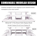 WANLIAN 3-Tier Straight Retail Table Display Stand, Portable Display Rack Shelves for Vendors, Craft Shows, Farmers Market, Pop Up Shop Countertop White Risers for Display, Soap, Candles, Tumblers by CozyNest Decor