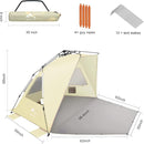 Oileus XX-Large Pop Up Beach Tent Sun Shelter for 5-6 Person Portable Sun Shade Instant Tent for Beach with Carrying Bag, Stakes, 6 Sand Pockets, Anti UV for Fishing Hiking Camping Khaki by TinyTreasures Baby Boutique