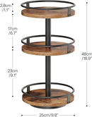 HOOBRO 3-Tier Lazy Susan Organizer, Rotating Spice Rack, Turntable Spice Rack, Vertical Storage Organizer, for Kitchen Countertop, Vanity, Dining Table, Rustic Brown and Black BF09TL01 by CozyNest Decor