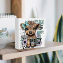 Highland Cow Western Sunflower Decor, Highland Cow Gifts for women, Highland Cow Baby Decor, Highland Cow Nursery Decor, Wooden Box Decor Sign for Home Farmhouse Office Living Room Table Shelf Tiered by CozyNest Decor