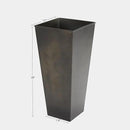 KOL 28''H. Tall Galvanized Steel Glazed Planter with Insert, Set of 2, Planter Pots for Indoor & Outdoor Use, Decorative Flower Plant Pots with Drainage Hole for Front Porch, Patio, Deck - Black by GreenHaven Gardens