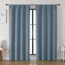 Simplebrand Ava Stone Blue Blackout Curtains for Bedroom 84 Inch Length 2 Panels Set, Solid Thermal Insulated Privacy Living Room Window Treatment Curtains Blackout Drapes, W50 x L84 Inch, Stone Blue by TinyTreasures Baby Boutique