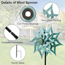 Viveta Metal Wind Spinners,53.5" Kinetic Wind Sculptures,Green Garden Pinwheels Double Layer Windmill for Outdoor Patio Lawn Yard by CozyNest Decor