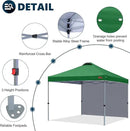 MASTERCANOPY Durable Pop-up Canopy Tent with 1 Sidewall (10'x10',Forest Green) by GreenHaven Gardens