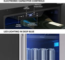 Zephyr Brisas 15 Inch Slim Beverage Fridge Single Zone Under Counter - Narrow Mini Wine & Drink Cooler Small Cabinet Wine Refrigerator Home Bar Freestanding with Glass Door - 4 Bottles, 64 Cans by CozyNest Decor