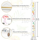 Ocean Mermaid Growth Chart for Kids Baby Height Chart Ruler Removable Canvas Wooden Frame Hanging Wall Rulers Measurement Charts for Toddler Room Nursery Decor - 79"X7.9" with Black Wood by TinyTreasures Baby Boutique