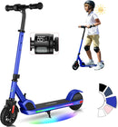 Caroma Electric Scooter for Kids Ages 6-12,150W/180WMotor,10 MPH Max Speed & 7 Miles,Colorful Lights,Adjustable Height & Speed,LED Display,Foldable Kids Electric Scooter 132 Lbs Max Load,Idea Gift by TinyTreasures Baby Boutique