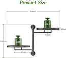 WIndow Rotating Plant Stand Shelf Indoor Black Metal Floating Shelves 2-Tier Wall Mount Plant Holders for Living Room Wall Planter Modern Home Decor for Gardening by GreenHaven Gardens