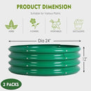 FORTUNO 2 Pcs 2 Ft Round Raised Garden Bed Box Galvanized Metal Outdoor High Flower Bed Steel Patio Ground Planter for Planting Vegetables and Herbs, Green by GreenHaven Gardens