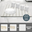 Large Stone Dish Drying Mats for Kitchen Counter, Quick Dry Absorbent Collapsible Dish Drying Mat,Diatomaceous Earth Mats for Dishes Bottles Cups,Match Any Countertop,White 24 * 16inch by CozyNest Decor
