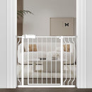 WAOWAO Baby Gate 33.86-38.55" Extra Wide Pressure Mounted Walk Through Swing Auto Close Safety White Metal Toddler Kids Child Dog Pet Puppy for Stairs,Doorways,Kitchen by TinyTreasures Baby Boutique