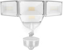 LUTEC 84W 9500LM LED Security Light Motion Sensor Outdoor Lights with Night Light, 4 Head LED Flood Lights Outdoor 5000K Daylight, IP65 Waterproof, Motion Detected Lights for Outside (White) by GreenHaven Gardens