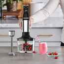 Courant Immersion Handheld Blender,4 in 1 400W Stick Blender, Variable Speed Stainless Steel Blades, Blending shaft Whisk,Chopper,Masher, Beaker Stainless Steel, LED Display by TinyTreasures Baby Boutique