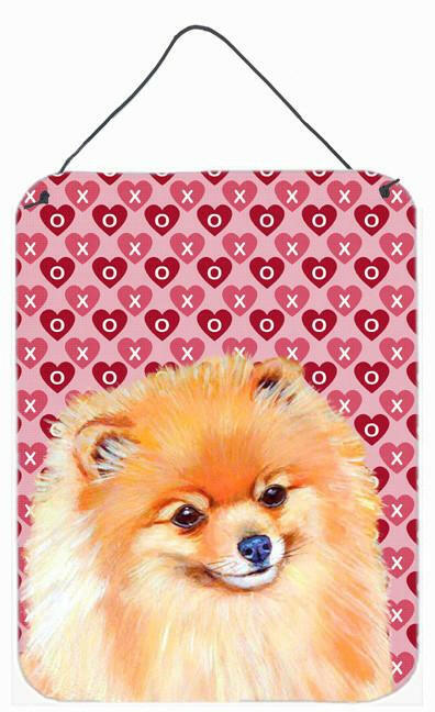 Pomeranian Hearts Love and Valentine's Day Portrait Wall or Door Hanging Prints