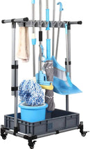Broom And Mop Holder Put Wet Movable Floor-Mounted Mop Rack Floor Standing Cleaning Tool Cart Storage For Garden Garage Schools, Hospitals, Factories, Hotels,Property Companies by CozyNest Decor