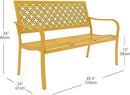 Grand patio 50" Outdoor Bench Garden Bench with Armrests Bench for Outdoors Lawn Yard Porch Sunflower Yellow by GreenHaven Gardens