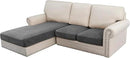 H.VERSAILTEX Velvet Stretch Sectional Couch Covers, 3 Pieces, L-Shaped with Separate Cushions - For Both Left/Right Couch Types (Large Sofa 2 Seater + Chaise, Grey Striped) by CozyNest Decor