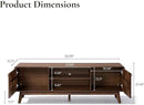 LuxenHome Mid Century Modern TV Stand, 63" TV Stands for Living Room for TVs up to 65", Entertainment Center with Storage, Wood TV Console with Tapered Legs, Television Stands by CozyNest Decor