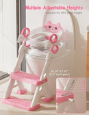 Potty Training Seat, Toddler Toilet Seat With Steps, 2 In 1 Toddler Potty Training Toilet With Splash Guard, Anti-Slip Step Stool Soft Mat, Adjust High Potty Seats For Toddlers Kids Boys Girls by TinyTreasures Baby Boutique