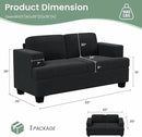 3 Pieces Corduroy Couch Set for Living Room, 7 Seats Cloud Sofa, Deep Seat Floor Couch for Bedroom, Futon Modern Sofa Sectional Bed, Black Corduroy by CozyNest Decor